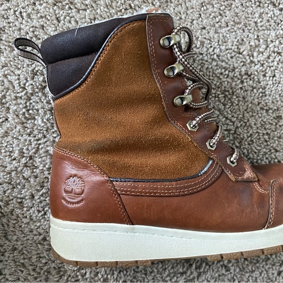 Timberland Gently Used Men's Raystown Waterproof Leather Brown Boots Size 7.5 - Picture 9 of 16